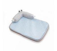 predolo Cama con Reposacabezas Lavable Tapete Acolchada Alfombrilla para Mascotas, Interiores, Monstruo De Ojos Grandes Azul, L 65 50cm