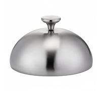predolo Campana Redonda Tapa Sartén Cubierta Plato Mango Anti- Acero Inoxidable Ideal para Fundir Queso Cocinar Mantener Caliente Reuniones Familiares Cocinas Profesionales Restaurantes, Plata, 23CM
