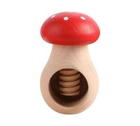 predolo Cascanueces Manual con Forma de Hongo, Utensilios de Cocina de Madera, Fácil de Romper, Abrecascaras de Nueces, para Nueces Y Castañas, Rojo, tal como se describe