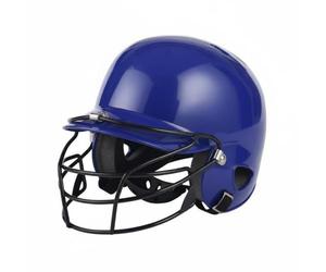predolo Casco de Bateo de Béisbol Acolchado Amortiguador Casco de Bateo con Mascarilla Equipo Deportivo para Jóvenes, Azul, Adulto A