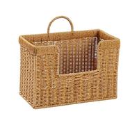 predolo Cesta Colgante imitación ratán, Organizador baño, Rectangular, Multiusos, para Montar en la Pared, Ideal para Guardar Pan, Frutas, Toallas y, S