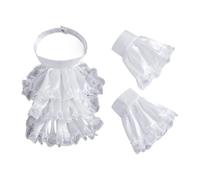 predolo Conjunto de Jabot Y Puños de Encaje para Cosplay, Disfraces de Estilo Cortesano para Halloween Y Otros Accesorios.