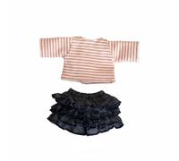 predolo Conjunto de Ropa para Muñeca de 20 Cm Regalo Ideal Ropa para Muñeca Articulada BJD Material Conjunto de Camisa a Rayas y Vestido Corto de Mezclilla, Rosa Nude, Set A Rayas