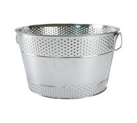 predolo Cubitera de Portátil con Asa, Recipiente Galvanizado para Bebidas, Ideal para Champán, Cócteles Y Cerveza, Plateado, tal como se describe