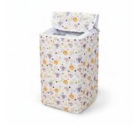 predolo Cubre Lavadora Impermeable Resistente Al Agua Funda Protectora de Lavadora Uso Universal para Baño, Extra Grande con Tapa Superior, Zoo Alegre