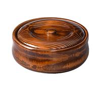 predolo Cuenco de Madera con Tapas para Sopa Cereal Keeper Ensaladera de Madera Maciza Cuenco para Servir, 23cmx7.5cm