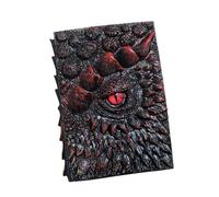 predolo Diario con relieve de ojo de dragón 3D, libreta de viaje, manualidades, diario creativo con escultura de dragón, Rojo