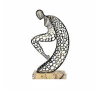 predolo Escultura Metálica Perforada Diseño Abstracto Moderno Estatua de Figura Conceptual Acabado Metálico Adorno de Mujer Conceptual para Estudio, Oficina, M2