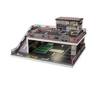 predolo Estacionamiento de exhibición de Modelos de Escala 1/64 con Pendiente, Estante de exhibición de vehículos de Garaje de Modelos de Escena, Lavado de Autos