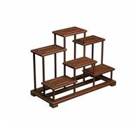 predolo Estante de Exhibición Soporte Repisa Expositor Organizador de Madera con Diseño Oriental Adecuado para Hogares Decoración de Estudios Salas de Té y, 34cm X 15cm X 25cm, Escalera De 6 Niveles