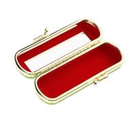 predolo Estuche de Pintalabios Caja Organizador Porta Pintalabios Funda de Maquillaje con Espejo de PU con Detalle Dorado y Cierre Seguro Adecuado para, Verde, Individual