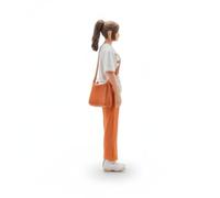 predolo Figura Escala 1/64 Pintado a Mano Figura Mujer con Bolso Cruzado Realista Figurita para Modelistas