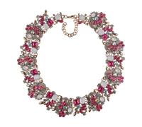 predolo Gargantilla de Cadena Gruesa con Diamantes de imitación, arteía, Regalo de Valentín, Babero de Moda con Purpurina, bisutería, Rosa Roja