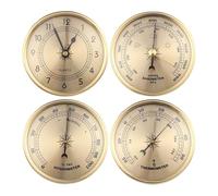 predolo Higrómetro, Medidor de Temperatura, Manómetro Redondo de Fácil Lectura para Garaje, Yate, Terrazas Y Exteriores, con reloj