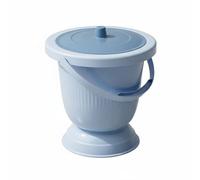 predolo Inodoro de Noche para Dormitorio Diseño Ergonómico Cubo Urinario con Base Elevada Ligero Orinal con Tapa Antiderrame para Pacientes, Uso Nocturno, Azul, Anillo Corto W