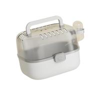 predolo Jaula de Viaje para Hámster, Multifuncional, Transpirable, con Botella de Agua para Jerbos, Conejos, Petauros Y Erizos, Gris
