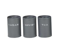 predolo Juego de 3 Latas Herméticas, Multifuncionales Y Prácticas para Almacenar Café, Té Y Azúcar en La Cocina, Gris, Individual