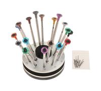 predolo Juego de destornilladores para relojero, destornilladores ranurados para reloj, cabezales de repuesto para mantenimiento, fabricación de joyas, gafas, Gris