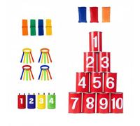 predolo Juego Lanzar Bolsitas a Latas Mejora la Puntería Juguete Infantil Fomenta el Trabajo en para Niños, Reuniones Familiares, Fiestas, Juego De Cuatro Colores con Números Rojos