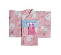 predolo Kimono Muñeca Faja con Borlas Túnica Fajada Muñeca Estilo Tradicional Japonés Indumentaria Miniatura , Conejo Rosa