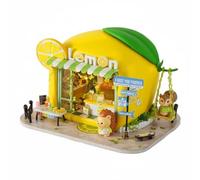 predolo Kit de Casa en Miniatura con Forma de Fruta Regalo Creativo Hogar Frutal DIY Rompecabezas 3D Madera para Decoración del Hogar, Erizo Limón
