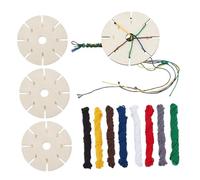 predolo Kit de placa trenzadora redonda para pulseras Kumihimo, disco de madera, herramienta para hacer pulseras, cordones, collares y correas para teléfonos.