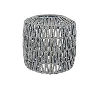 predolo Lámpara Colgante Pantalla Tejida Boho Luz de Techo Pantalla Mimbre Cuerda Cubierta de de Ratán para Cocina Restaurante Dormitorio Sala, Cuadrado Redondo Gris, Individual