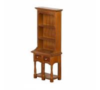 predolo Librero Mini de Doble Cajón Detalle Realista Librero Miniatura de Madera Decoración Bonita Muebles Miniatura Casa Muñecas para Fotografía