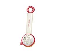 predolo Lima de pies profesional para pedicura, resistente, 3 en 1, ligera, cepillo para pies, exfoliante para talones, Rojo