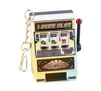 predolo Llavero Máquina de Frutas Mini Tragamonedas Portátil Juguete Arcade con Rueda Giratoria Encanto Divertido Material Resistente Adecuado para, Plata