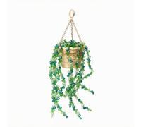 predolo Macetero Colgante con Jardín Colgante Maceta Colgante Adorno Colgante Resistentes y Acabado Esmaltado con Bambú y Vidrio Combina en Conjunto Adecuado, Bamboo Woven Pot