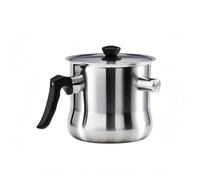 predolo Olla Lechera Asa Lateral Acero Inoxidable Grueso Menaje para Leche, Plateado, Acero Inoxidable, 1L