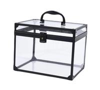 predolo Organizador de maquillaje acrílico, vitrina para cosméticos, elegante caja transparente con forma de corona, caja decorativa, regalo de cumpleaños y, Negro Claro