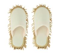 predolo Pantuflas para Limpiar Pisos, Pantuflas Desmontables para Trapear, Antideslizantes, Lavables, para Dormitorio, Balcón, Hogar Y Familia, Beige
