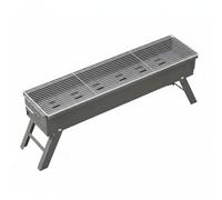 predolo Parrilla Plegable Carbón Portátil Gran Capacidad Jardín, 80 Cm + Guantes Blancos + Ensartador + Cepillo Aceite + 50 Brochetas Redondas 35 Cm + 2 Rejillas 40 Cm