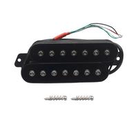 predolo Pastilla Humbucker de 7 Cuerdas, con Tornillos Y Resorte, Salida de Cable de 4 Núcleos, Bajo Ruido, Precableado de Doble Bobina, Negro Plata 50mm