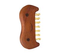 predolo Peine de masaje de madera, cepillo, ideal para el hogar, relajación, el raspado, regalo, diente de latón para adultos, para