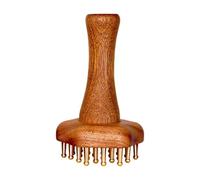 predolo Peine de masaje de madera con meridianos, cepillo para el cabello, para oficina, cuero cabelludo, masaje Gua Sha, 24 dientes de latón para peluquería