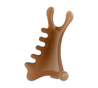 predolo Peine de masaje, herramienta facial, masajeador de resina, portátil, compacto, tradicional, Gua Sha, herramienta de masaje de cabeza para cabeza, MarrÓn