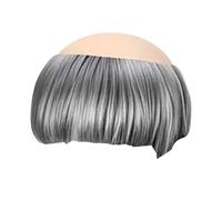 predolo Peluca de Monje Calvo Halloween Peluca Cosplay Adulto Accesorio Realista Material Duradero Adecuada para Espectáculos Regalos, Gris plateado