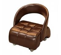 predolo Pequeño Sillón con Ruedas Asiento Acolchado Silla Baja con Ruedas Diseño Moderno para Dormitorio, 40 X 44 X 46 Cm, Verde