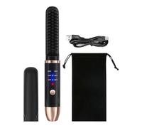 predolo Plancha para El Cabello, Plancha para El Cabello Liso, Plancha, Prevención de Quemaduras, Multifunción, Peine para Plancha para El Cabello, Cepillo Al, Carga Usb Negra