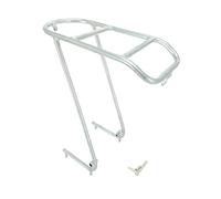 predolo Portaequipajes Delantero para Bicicleta Riel de Montaje Estante para Portaequipaje Función Resistente Aleación de Aluminio Adecuado para Viajes Día, Plata