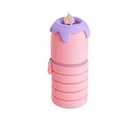 predolo Portalápices de Pie Telescópico Diseño Adorable Estuche Vertical de Dibujos Animados Decorativo Artículos Escolares para Niños, Escritorio, Oficina, Rosa