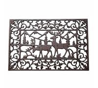 predolo Rascador de Pies Decorativo Felpudo Metálico de Entrada Alfombra para Botas Limpiador de Calzado Resistencia al Óxido Diseño Elegante Adecuado para Porche Patio Hogar, Reindeer Mat 8416