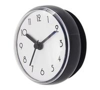 predolo Reloj de Ducha de baño Resistente al Agua, Sencillo, de encimera con Ventosa, Redondo, para Sala de Estar, Armario, Escritorio, Inodoro, Gris