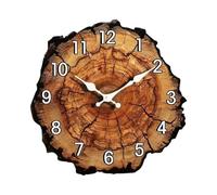 predolo Reloj de Pared de Madera con Movimiento silencioso, números arábigos y de Madera para Comedor y cafetería, 30 Centimetros