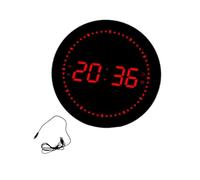 predolo Reloj de Pared Digital LED, de Diseño, Redondo, Despertador, Reloj de Mesa para Comedor, Escuela, Sala de Estar, Hogar, Rojo Digital, Individual