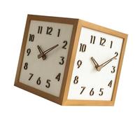 predolo Reloj de Pared Esquinero de Madera Maciza de 23 X 23 Cm para Salón, Marco Marrón, Individual