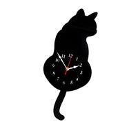 predolo Reloj de Pared Gato con Cola Móvil Estilo Análogo Decoración Divertida Colgante para Niños Hecho de Acrílico Adecuado para Sala de Estar Dormitorio